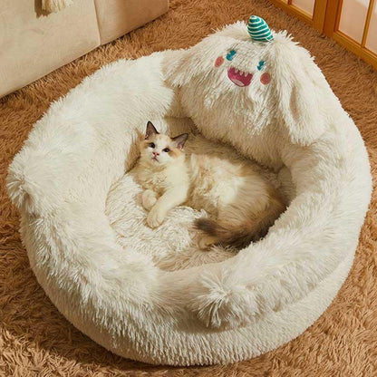 Green Monster Cat Sofa Fluffy Cat Bed Couch